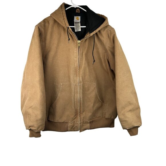 Vintage Carhartt J130 Hooded Coat Jacket Men's XL BRN Canvas Zip RN 14806 - Picture 2 of 12